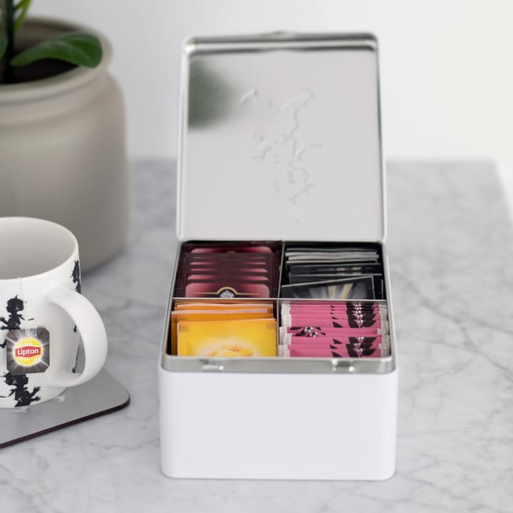 Caja para té con compartimentos Solstickan 13,6x15,6 cm - Blanco - Solstickan Design