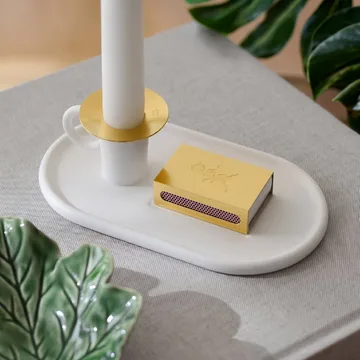 Candelero de cámara con estuche para cerillas - Blanco - Solstickan Design