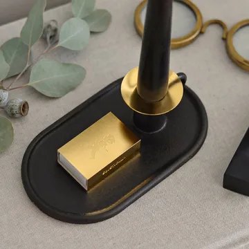 Candelero de cámara con estuche para cerillas - Negro - Solstickan Design