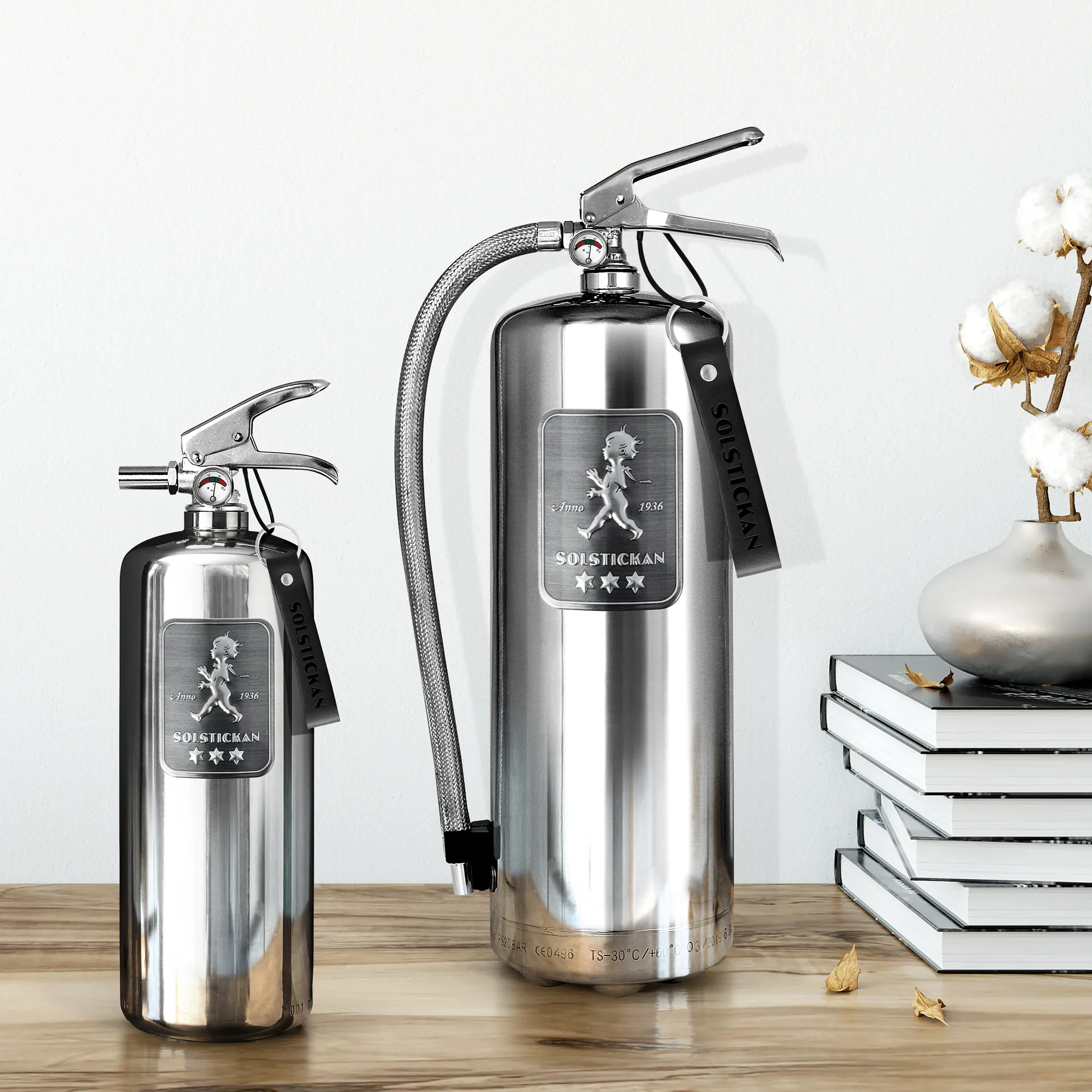 Extintor Solstickan 2 kg, Design Edition acero Solstickan Design