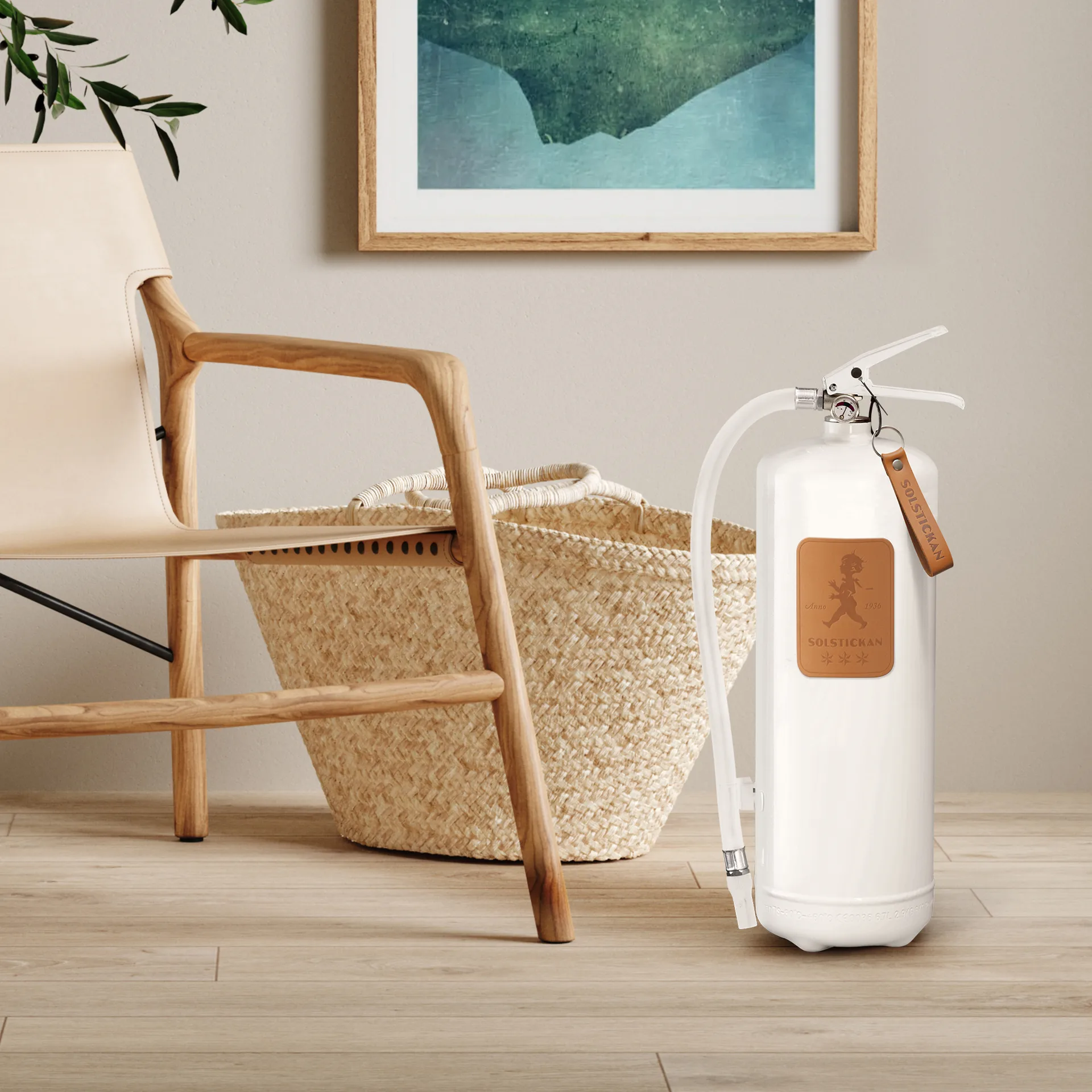 Extintor Solstickan 6 kg, Blanco-cuero claro Solstickan Design