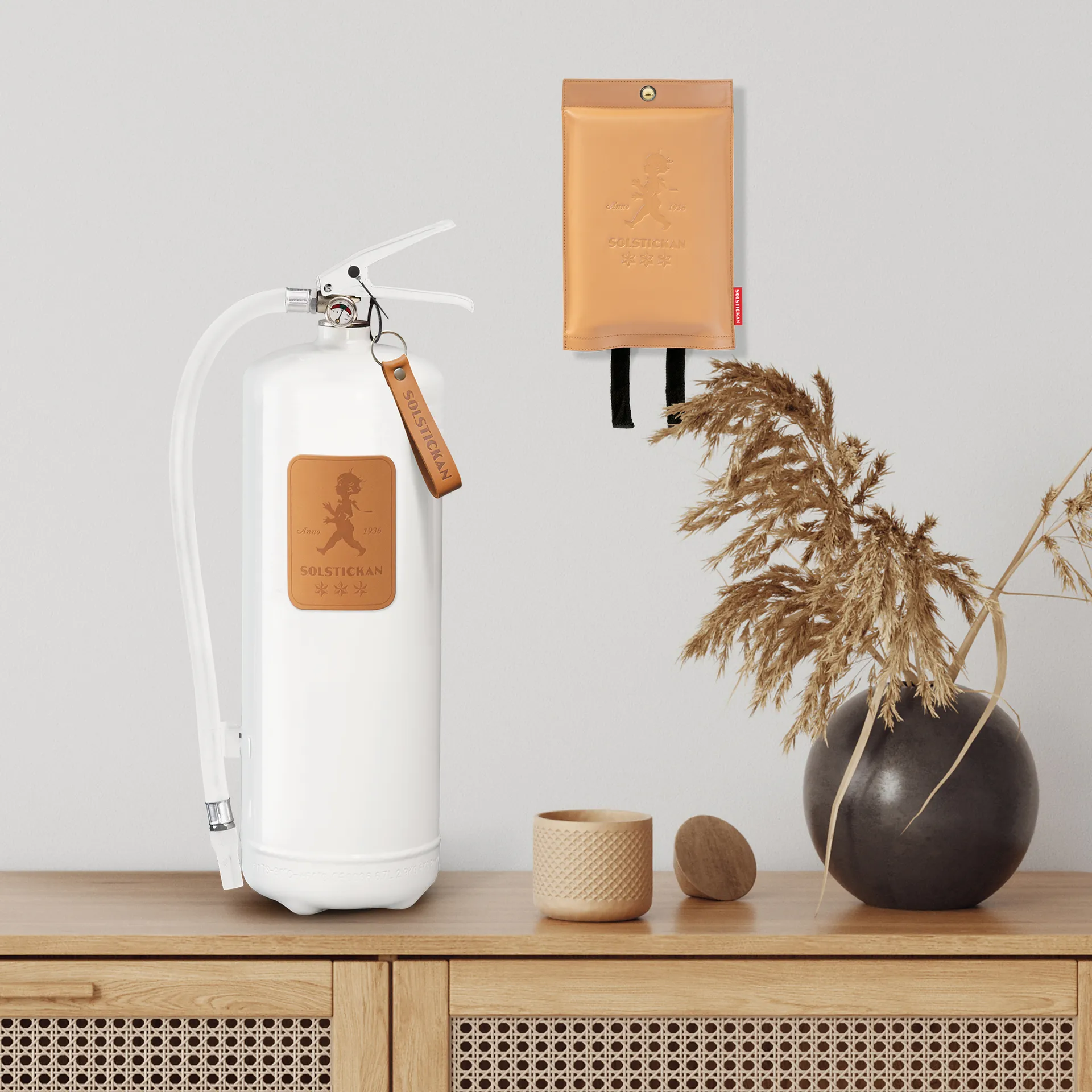 Extintor Solstickan 6 kg, Blanco-cuero claro Solstickan Design