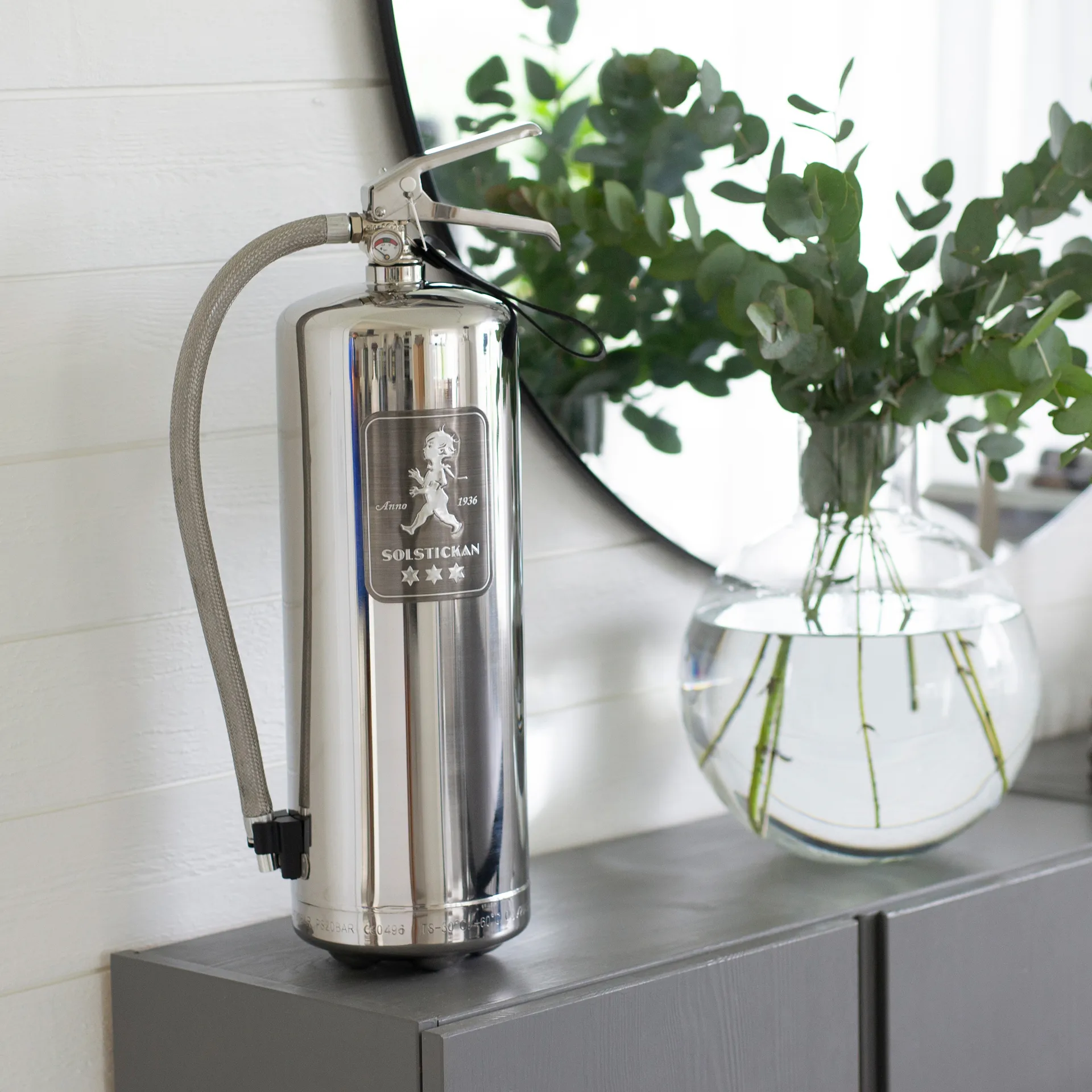 Extintor Solstickan 6 kg, Design Edition acero Solstickan Design