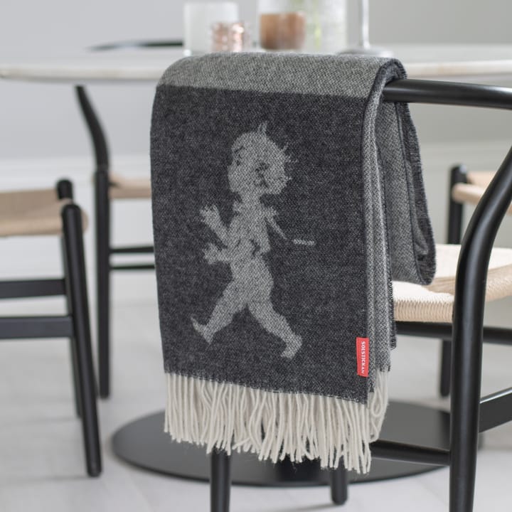 Manta de lana merino Solstickan 130x170 cm, Gris antracita Solstickan Design