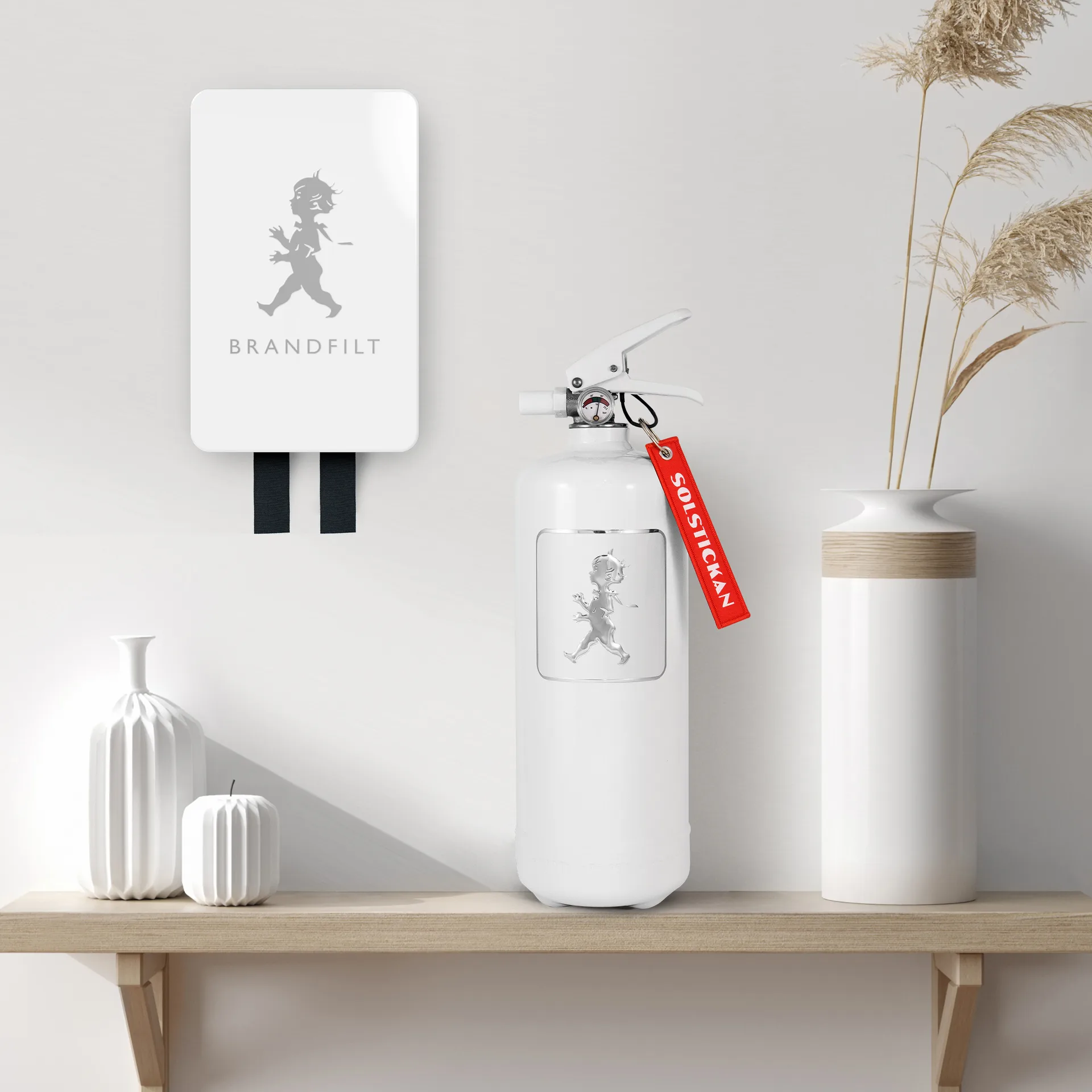 Manta ignífuga Solstickan 16x2,7x25 cm, Blanco alto brillo Solstickan Design