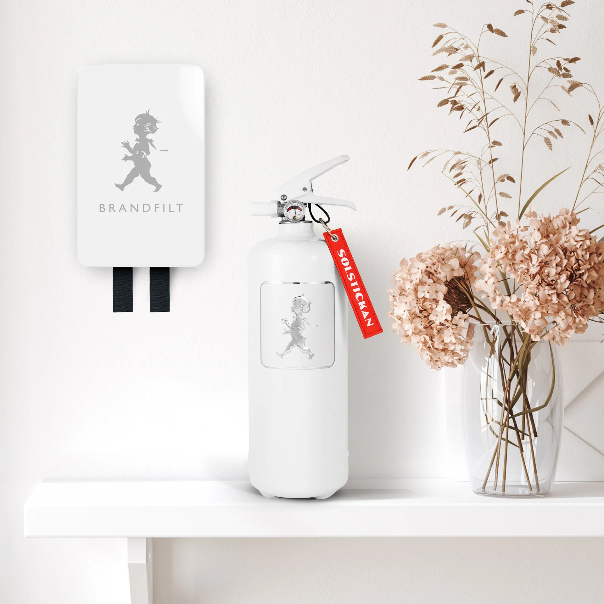 Manta ignífuga Solstickan 16x2,7x25 cm, Blanco alto brillo Solstickan Design