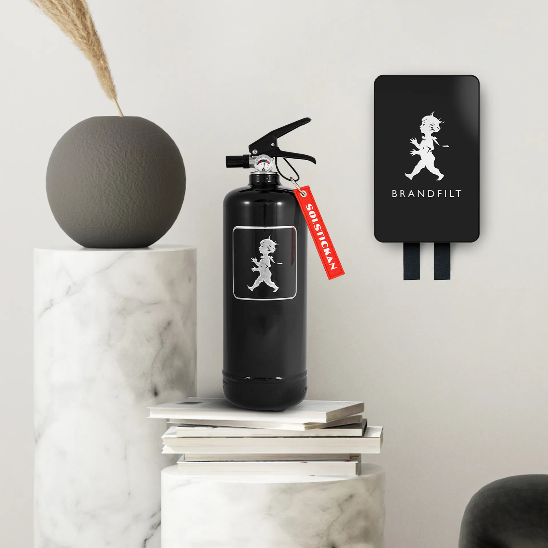 Manta ignífuga Solstickan 16x2,7x25 cm, Negro mate Solstickan Design