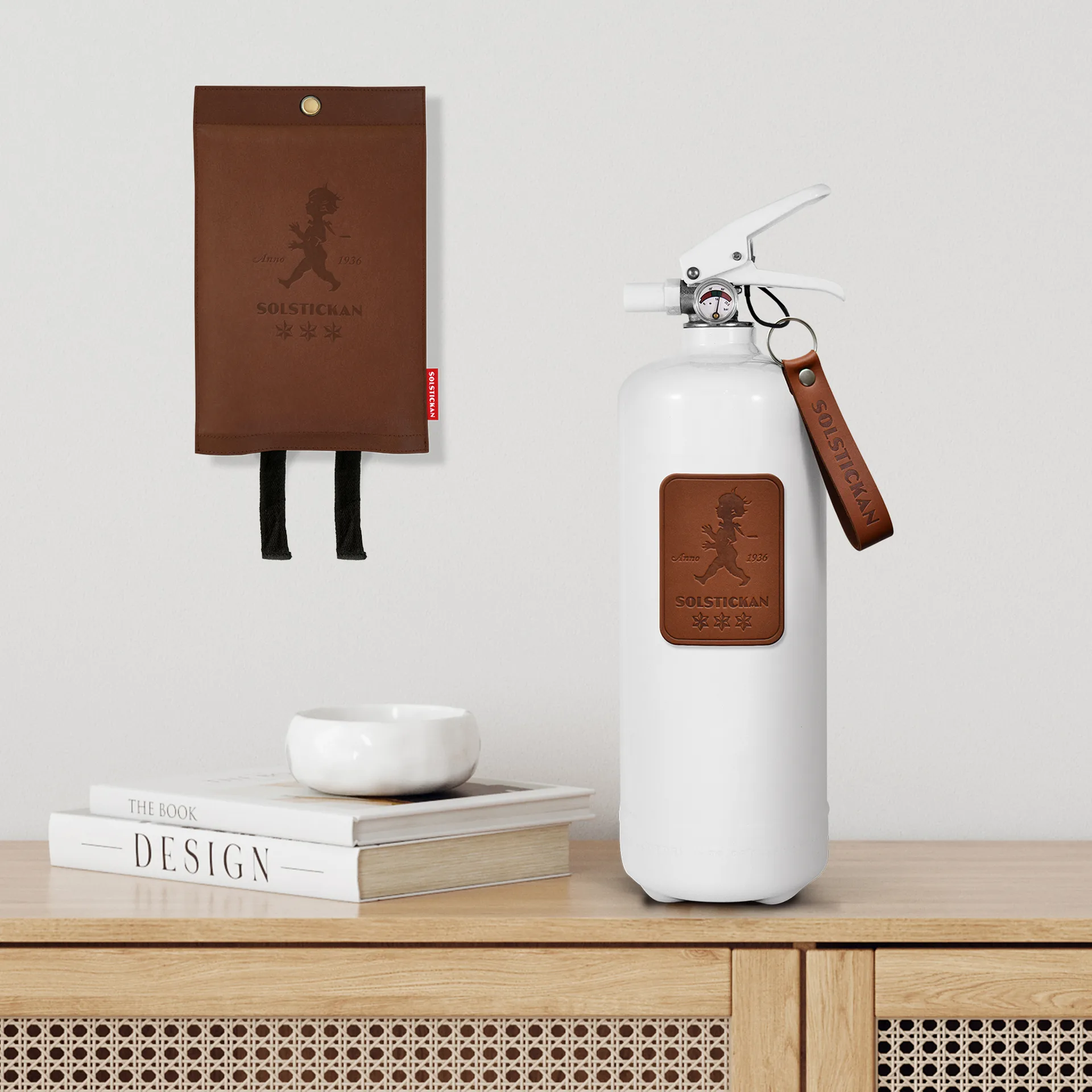 Manta ignífuga Solstickan cuero 120x120 cm, Cuero oscuro Solstickan Design