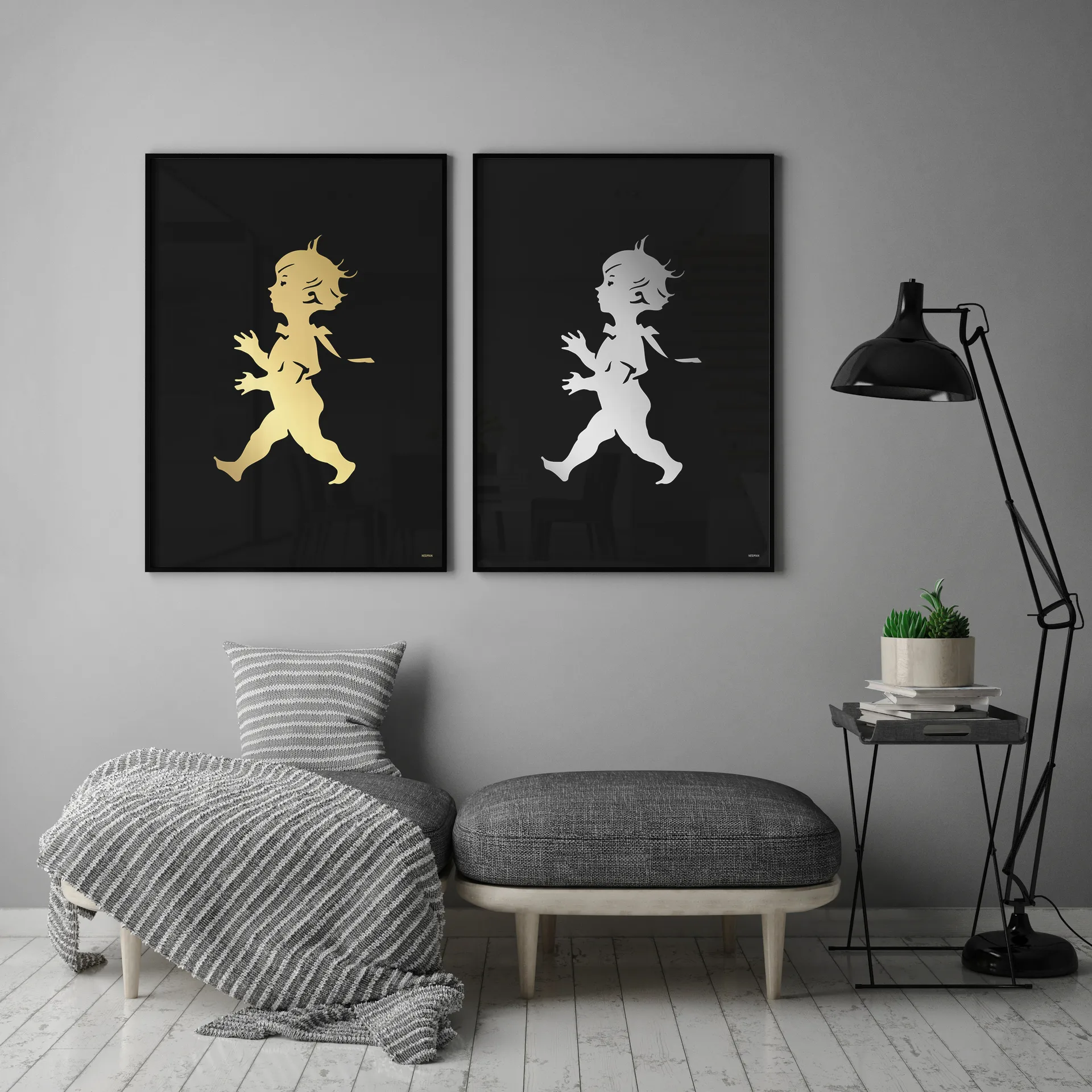 Póster Solstickan 50x70 cm, Dorado-negro Solstickan Design