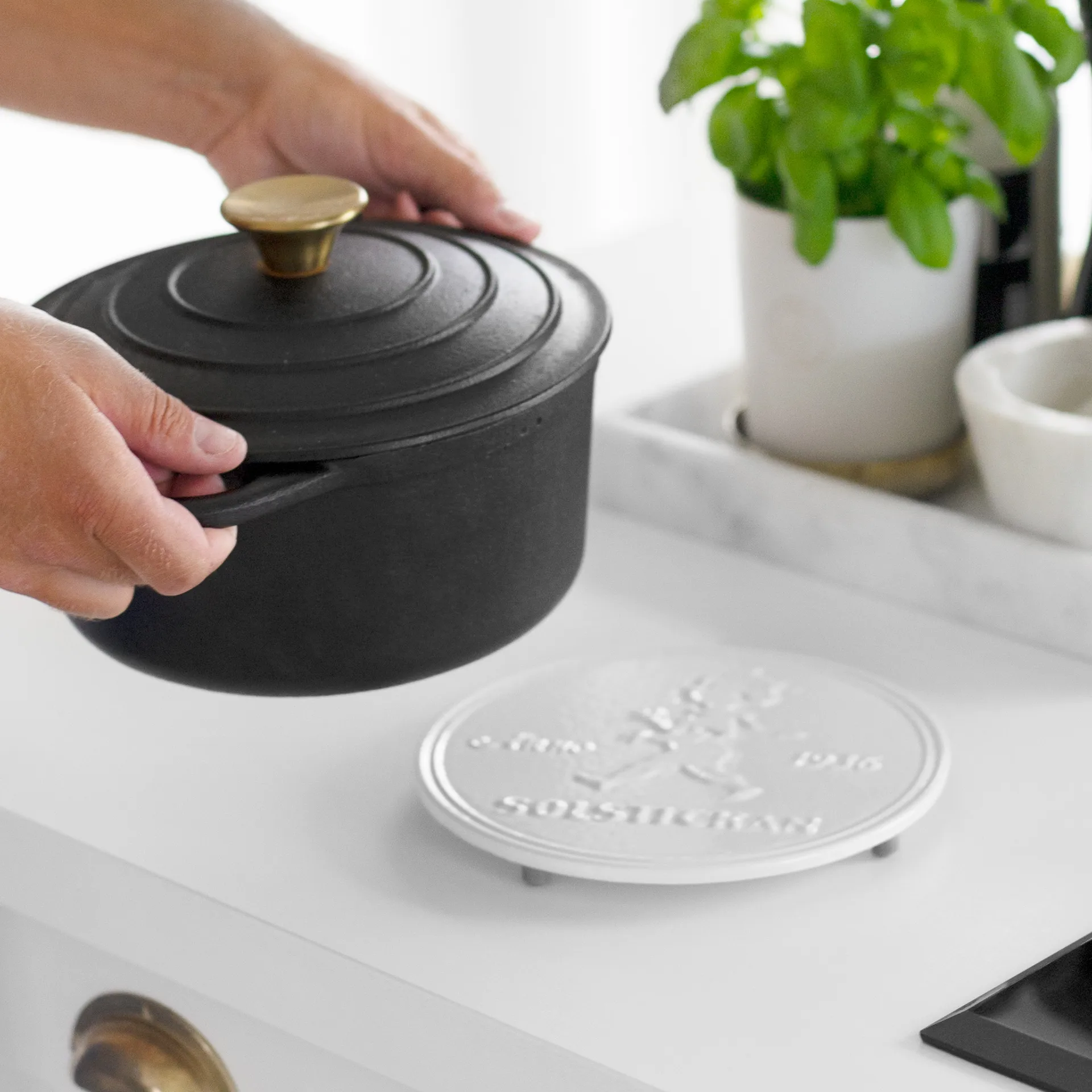 Salvamanteles Solstickan Ø19 cm, Blanco Solstickan Design