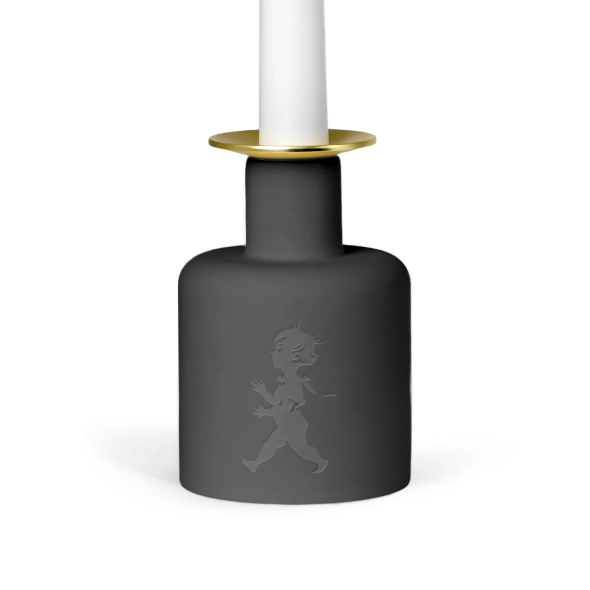Solstickan candelero de cerámica, Gris oscuro-antracita Solstickan Design