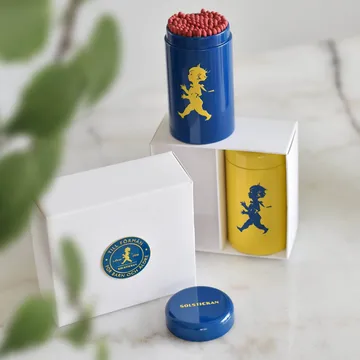 Solstickan tubo de cerillas, pack de 2, estuche de regalo - Amarillo, azul - Solstickan Design