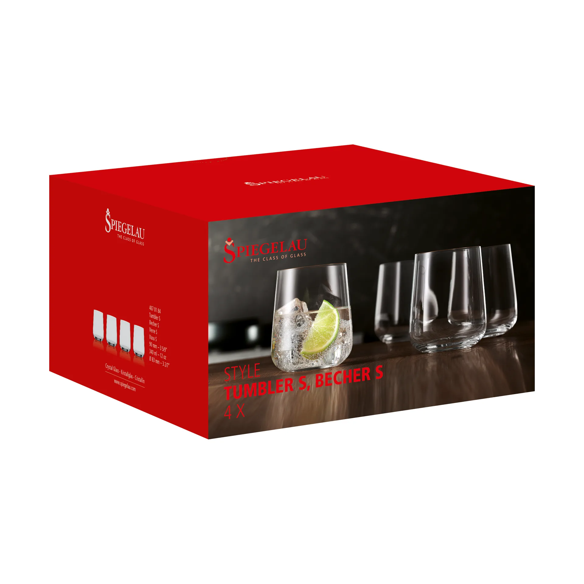 4 Vasos Style 34 cl, Transparente Spiegelau
