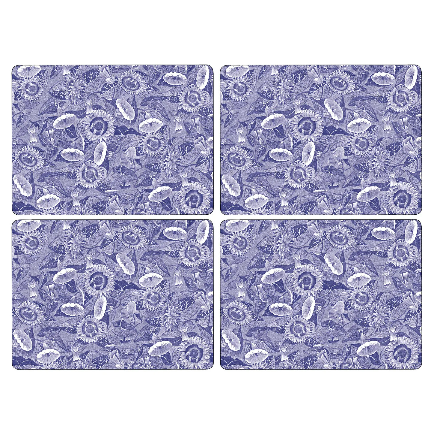 4 Manteles individuales Blue Room Sunflower 30x40 cm, azul-blanco Spode