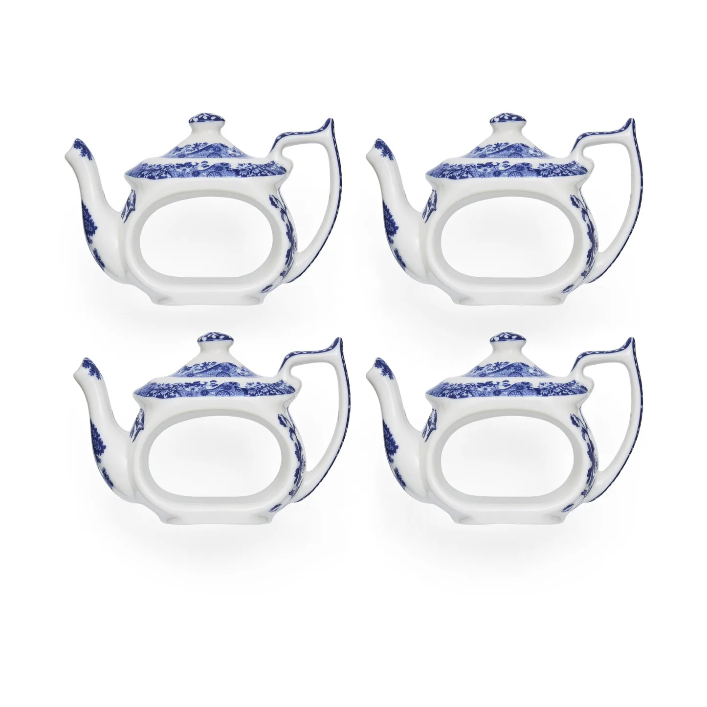 4 servilleteros Blue Italian, Azul-blanco Spode