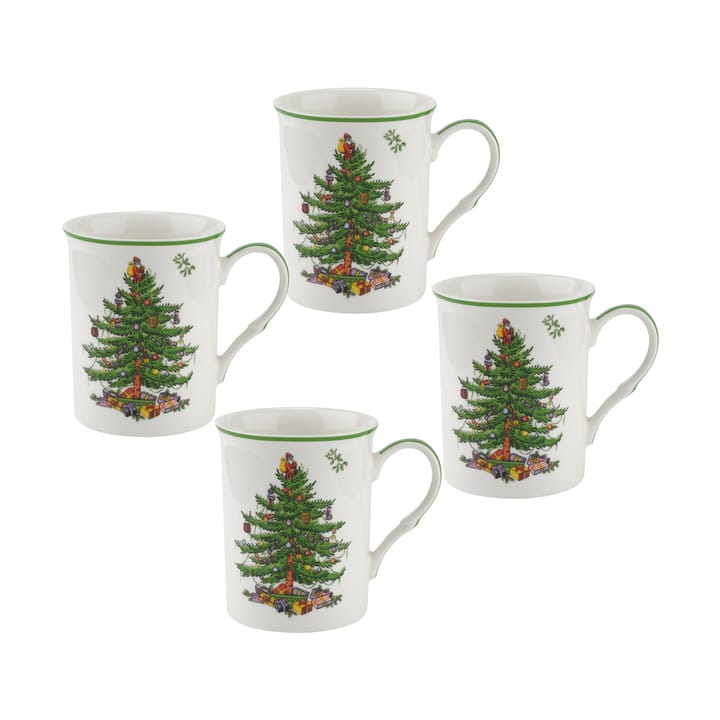 4 Tazas Christmas Tree 34 cl - White-green-red - Spode