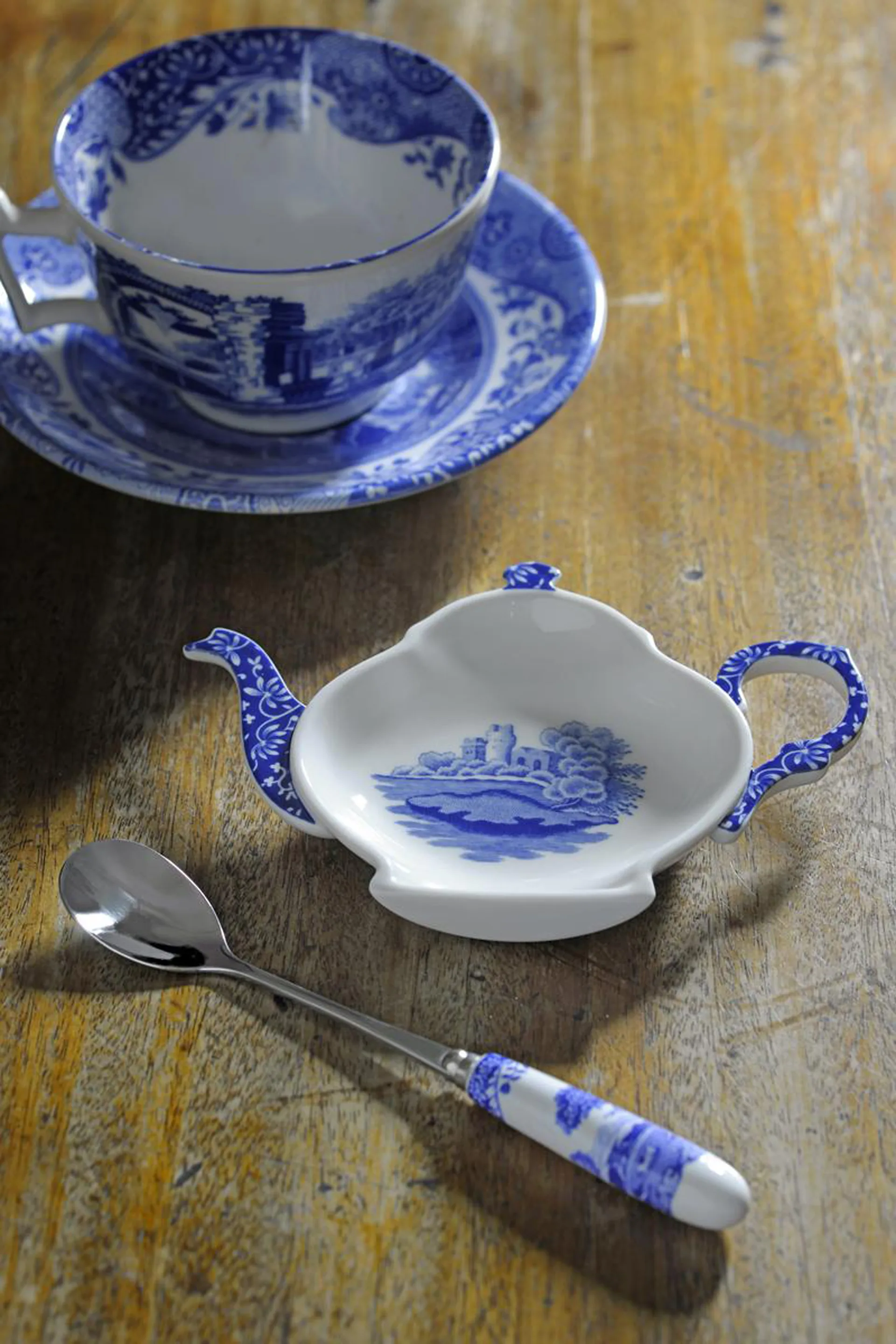 6 Cucharillas de té Blue Italian, Cerámica-acero inoxidable Spode
