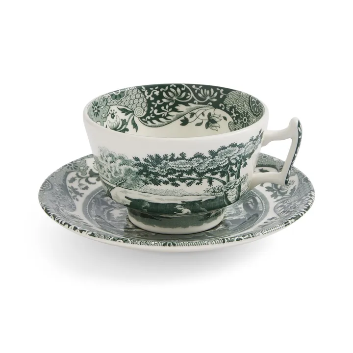 Taza con plato Heritage Green Italian - Verde, 0,2 L - Spode