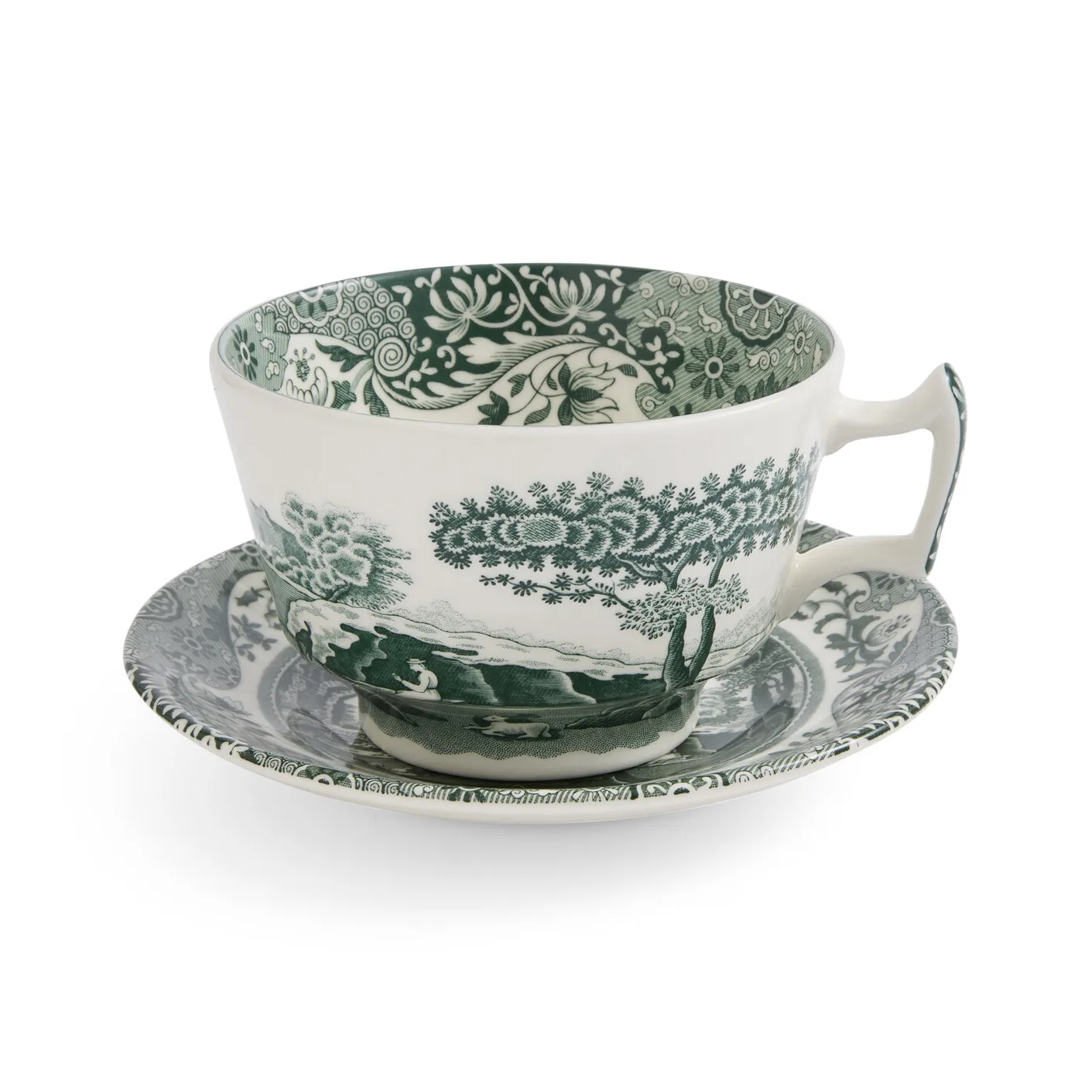 Spode Taza con plato Heritage Green Italian Verde, desayuno, 0,28 L