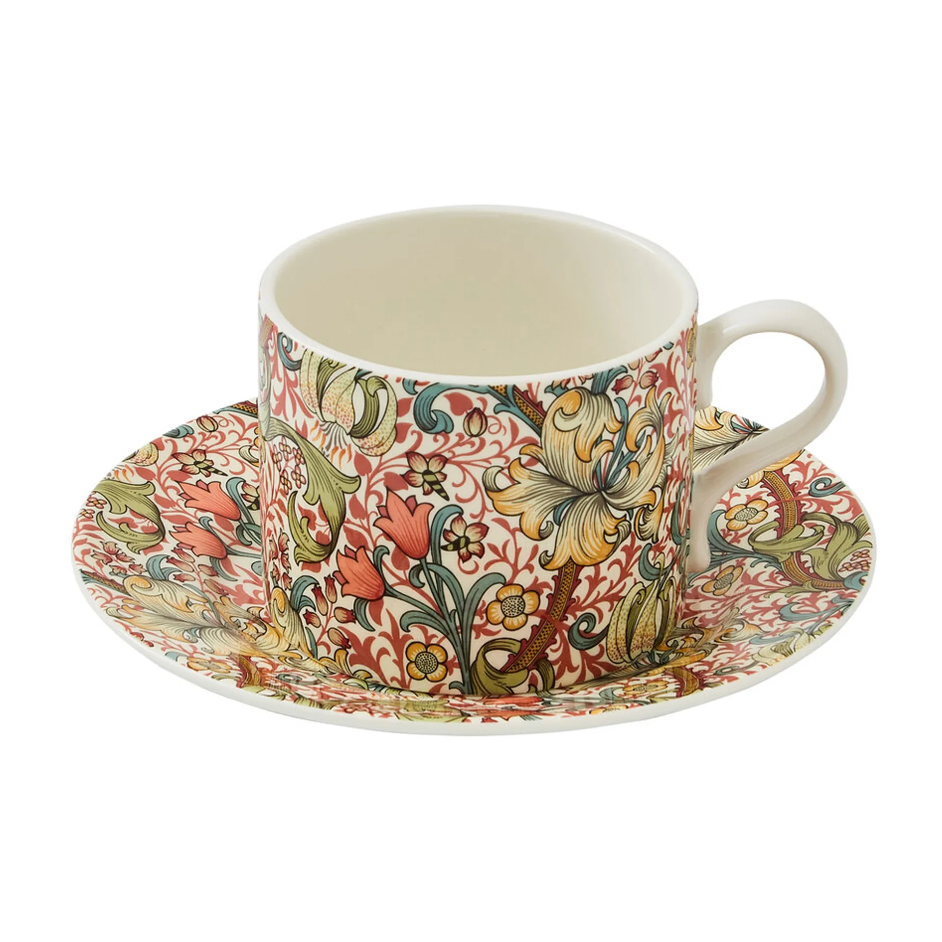 Taza de té y platillo Golden Lily 28 cl, Multi Spode