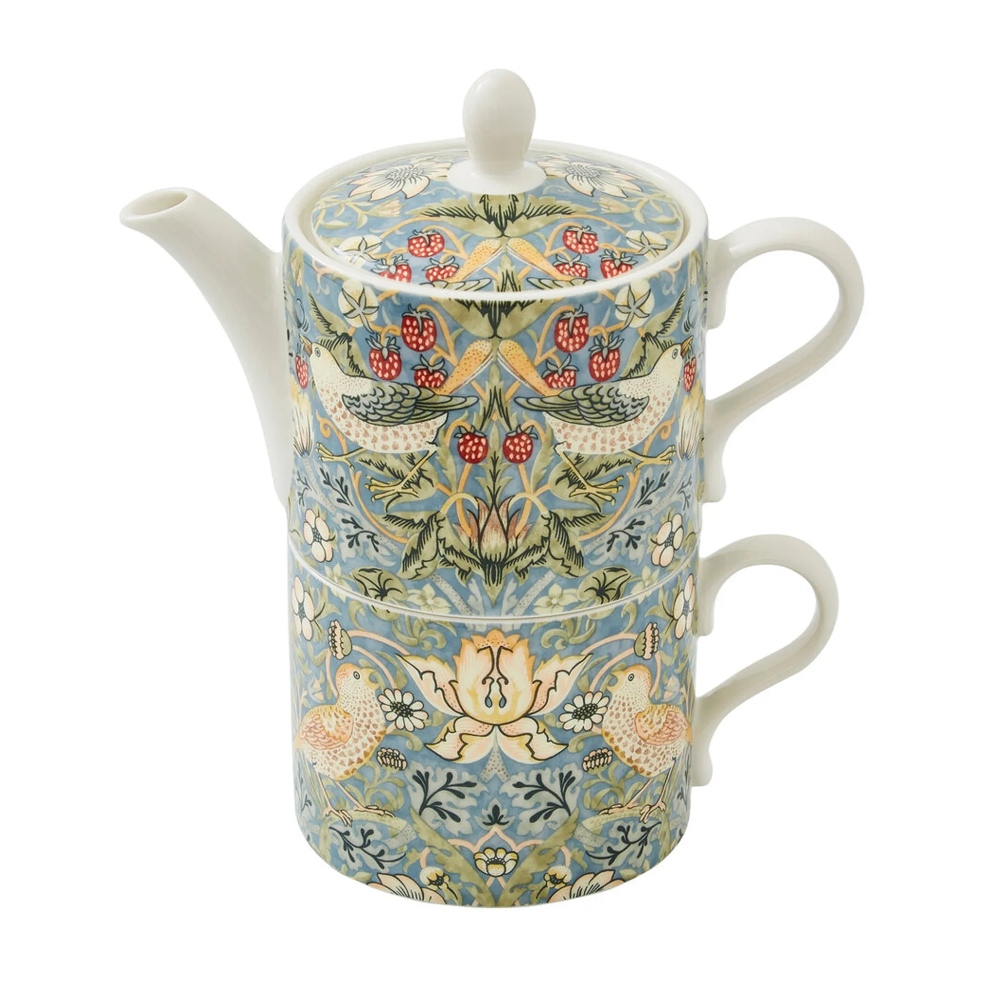 Tetera y taza de té Strawberry Thief, Multi Spode