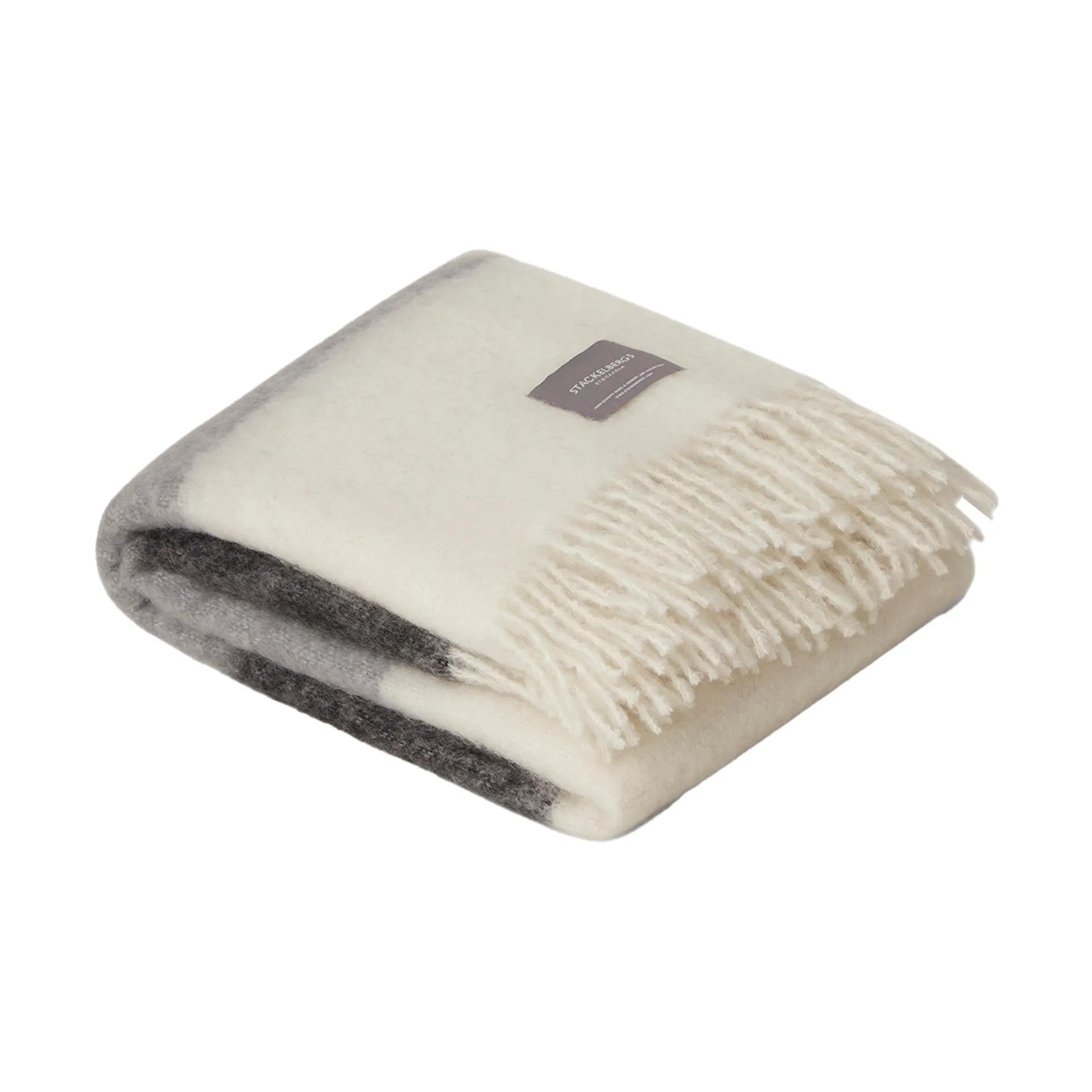 Manta de mohair, Black, Skiffer & White Stripe Stackelbergs