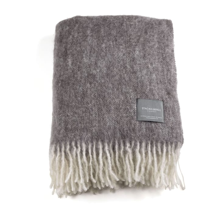 Manta de mohair - bright white & charcoal melange - Stackelbergs