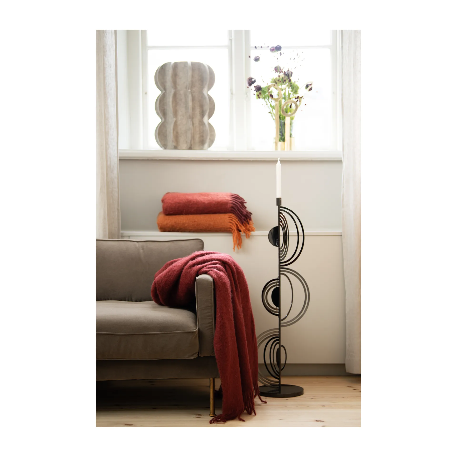 Manta de mohair, fired earth Stackelbergs