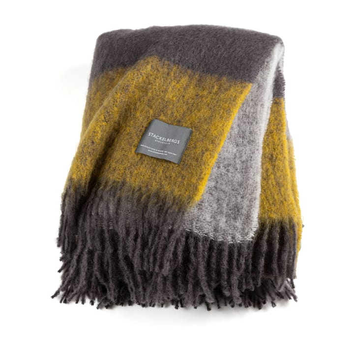 Manta de mohair - mustard & charcoal stripe - Stackelbergs