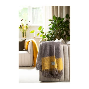Manta de mohair - mustard & charcoal stripe - Stackelbergs