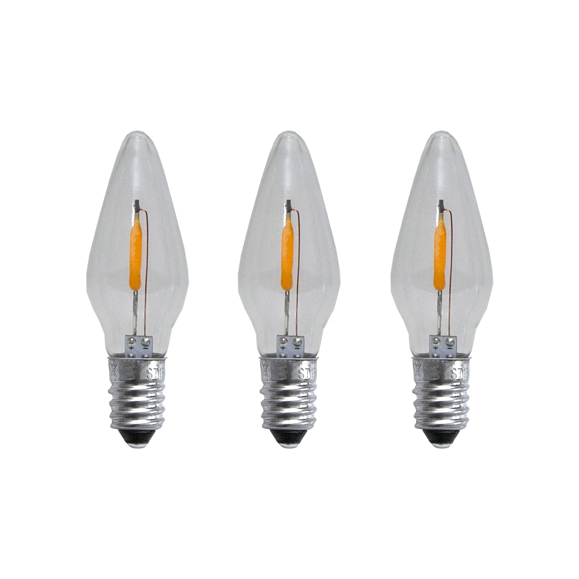 3 Bombillas de repuesto E10 LED filament soft glow, 0,5W 1900K no regulable Star Trading