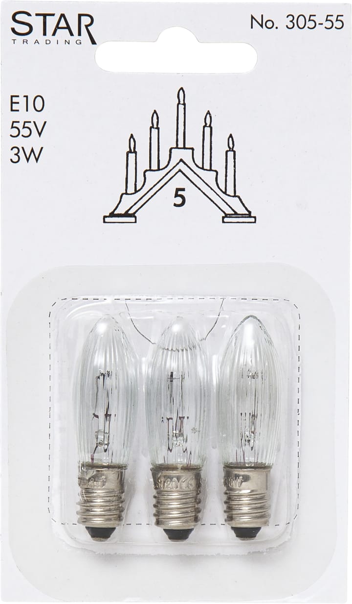 3 Bombillas de repuesto E10 Star Trading - 305-55 (5-brazos) - Star Trading
