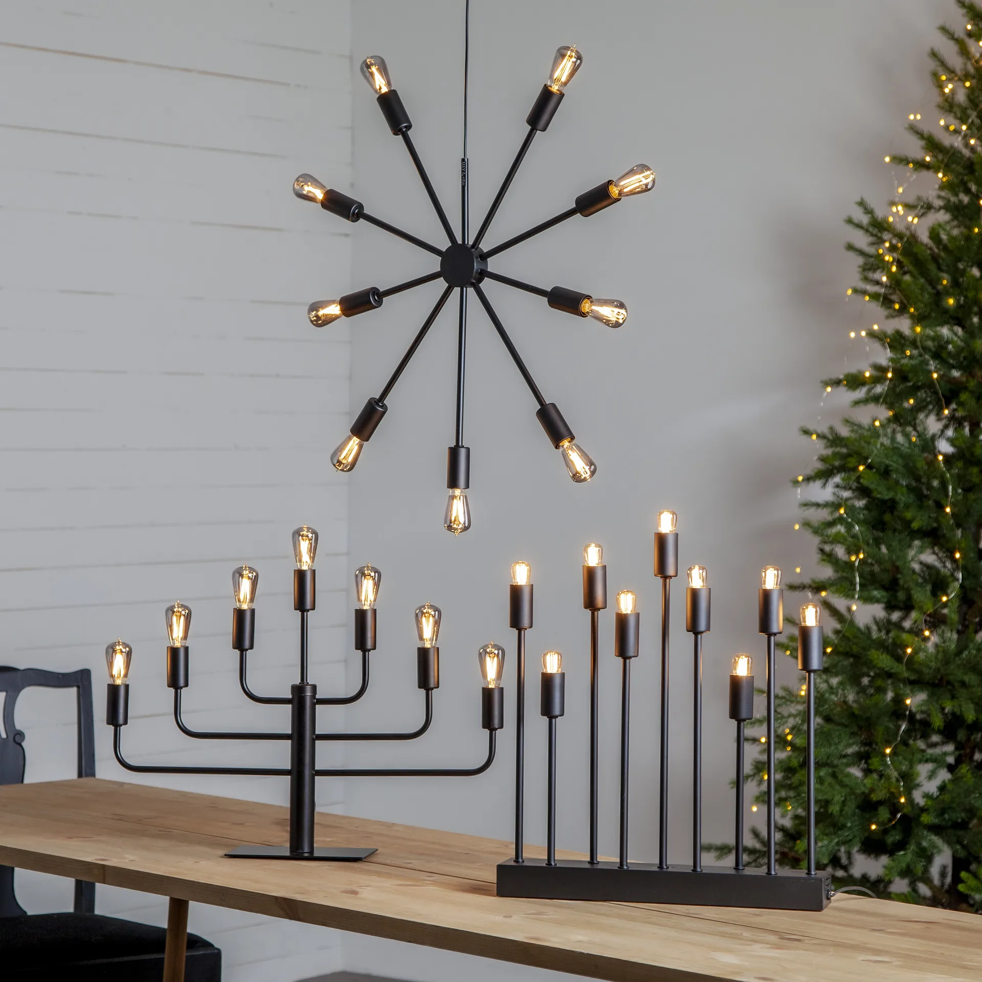 Candelabro Adviento Pix, negro Star Trading