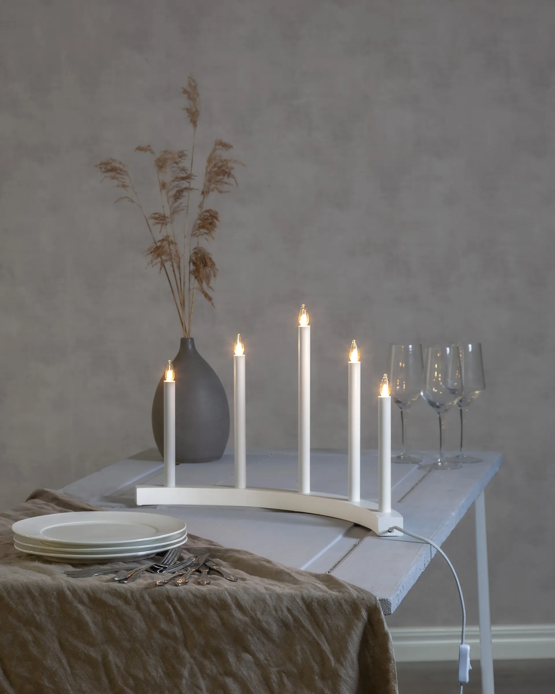 Candelabro de adviento Accent, blanco Star Trading