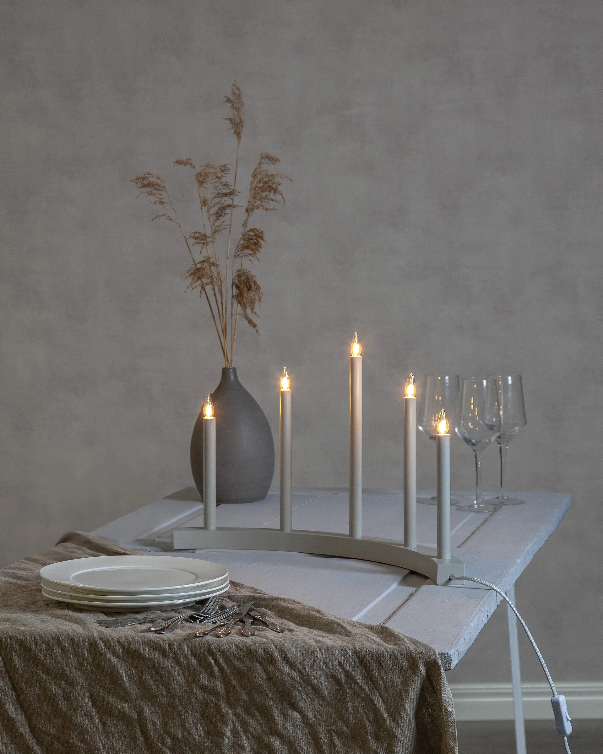 Candelabro de adviento Accent, gris Star Trading