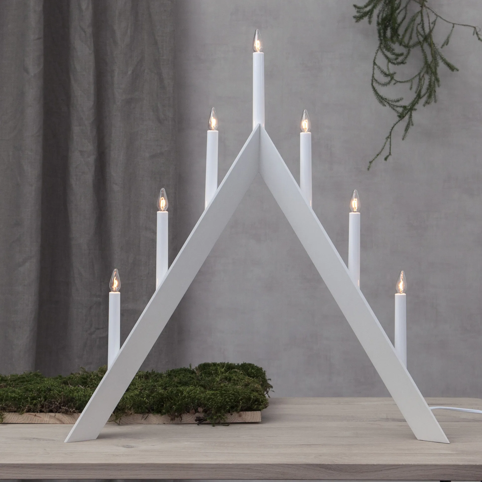Candelabro de Adviento Arrow 64,5 cm paquete de 2 - Blanco,  Star Trading