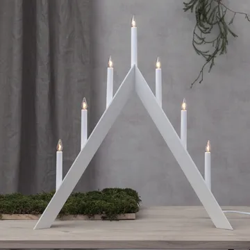 Candelabro de Adviento Arrow 64,5 cm paquete de 2 - Blanco - Star Trading