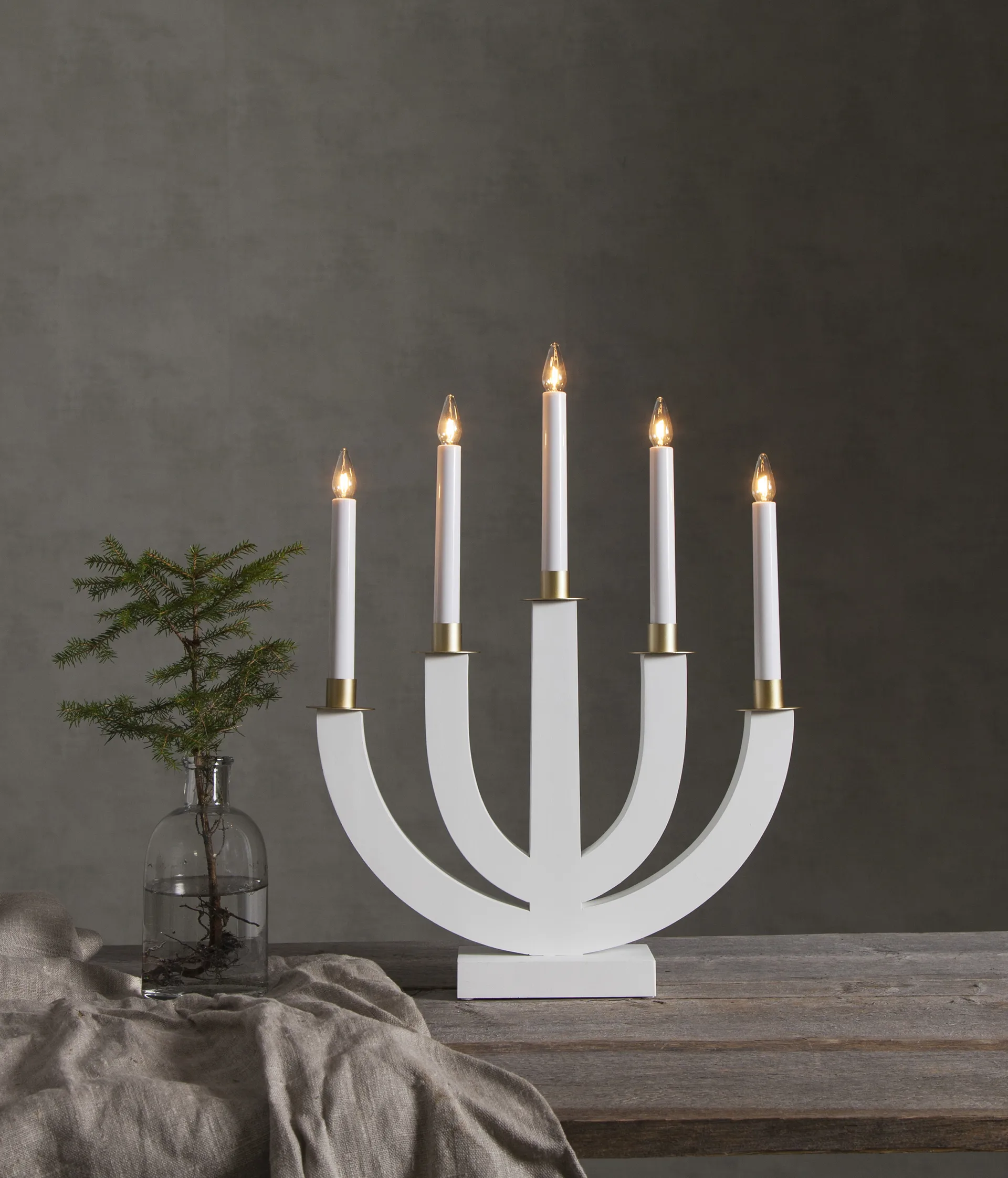 Candelabro de adviento Eli, blanco Star Trading