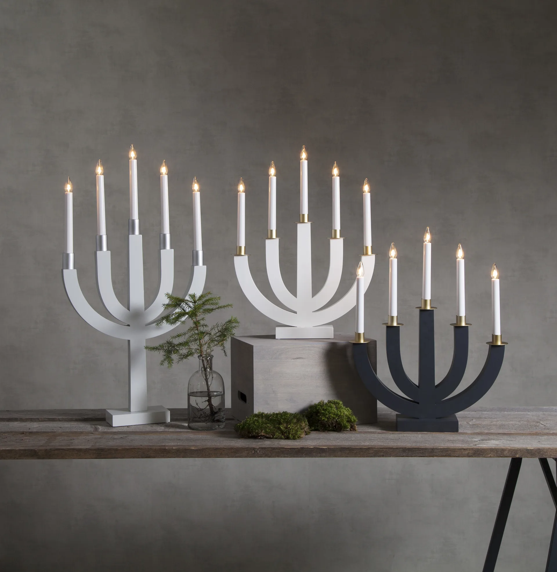 Candelabro de adviento Eli, blanco Star Trading