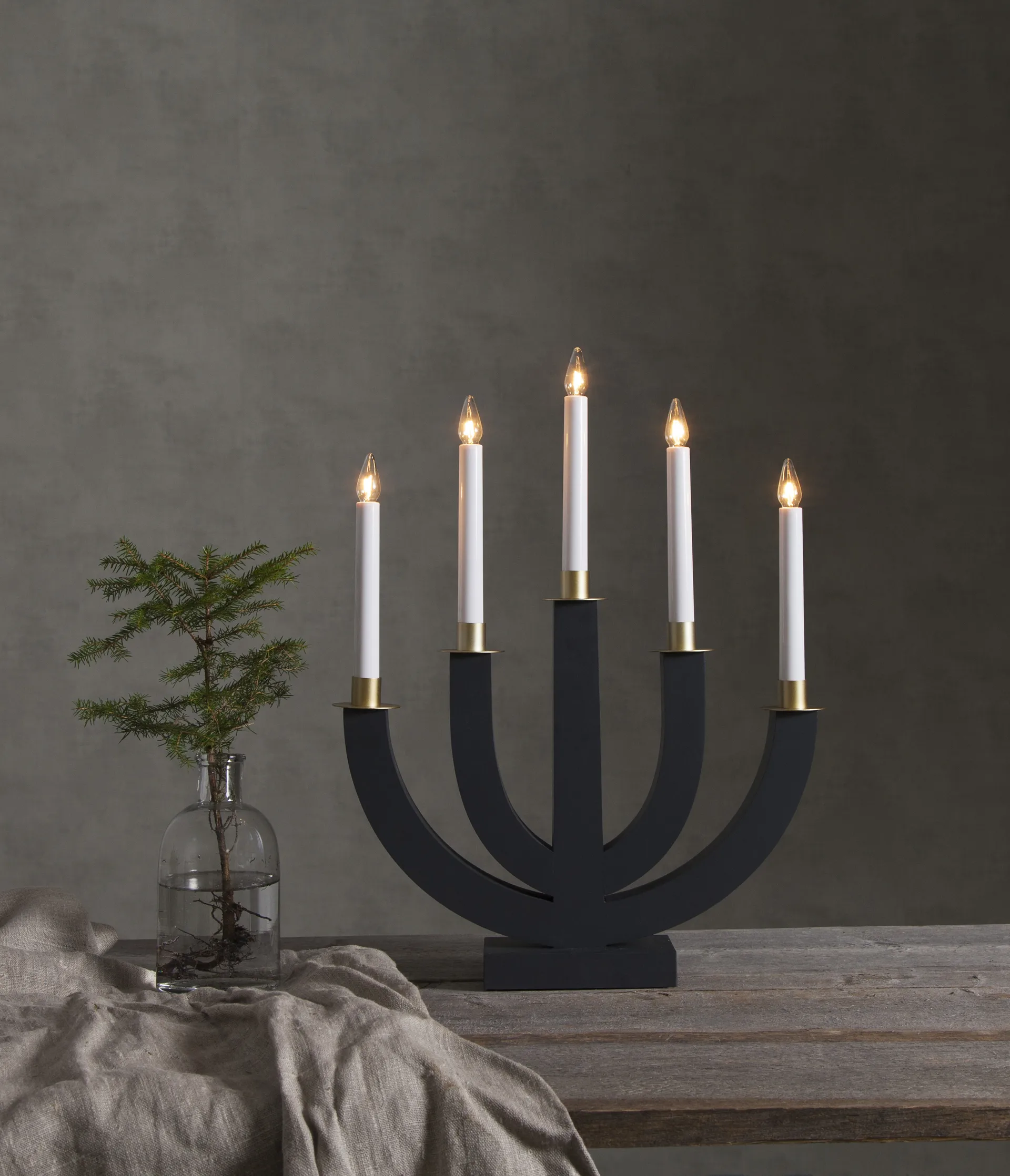 Candelabro de adviento Eli, gris Star Trading