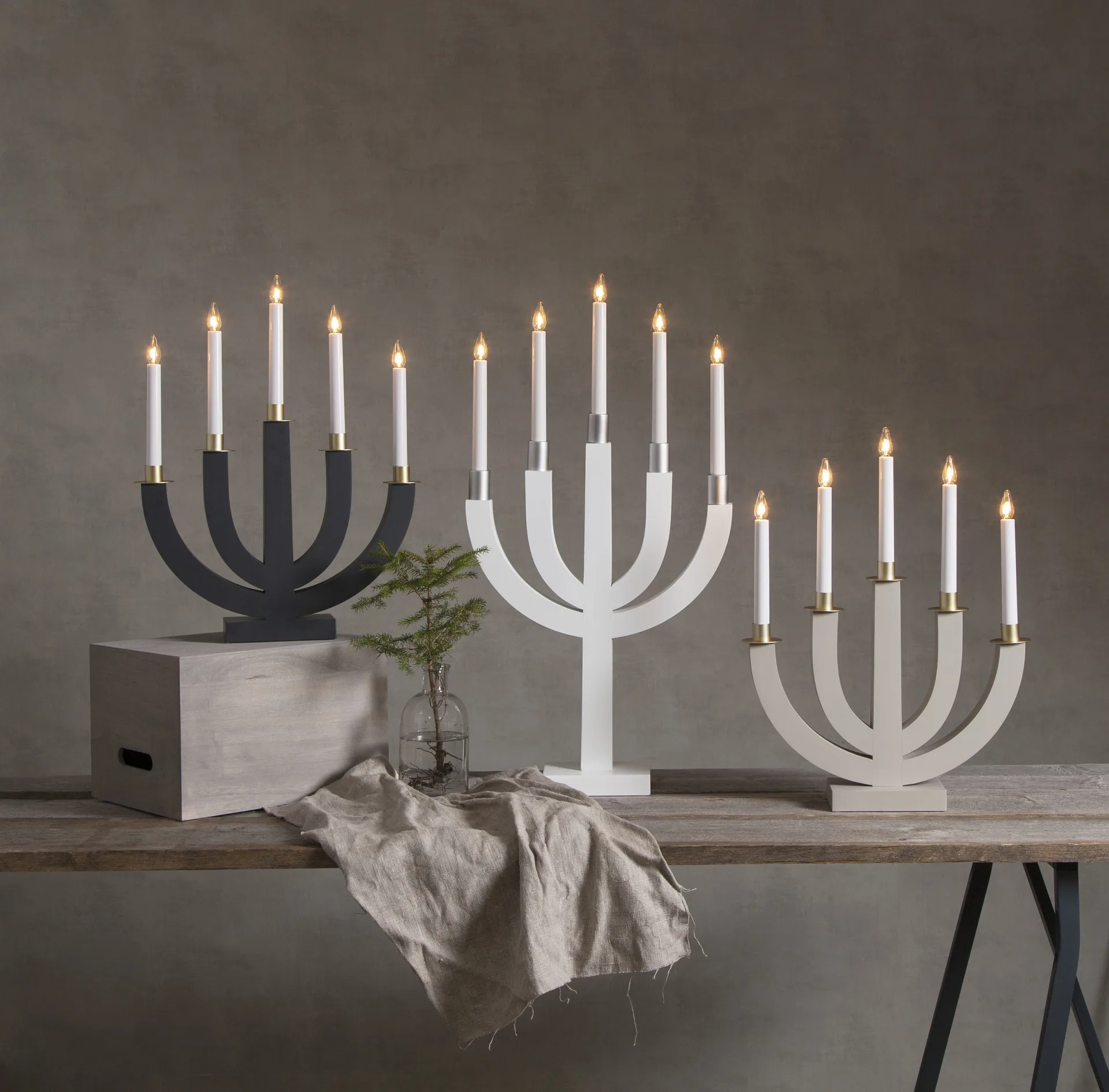 Candelabro de adviento Eli, gris Star Trading