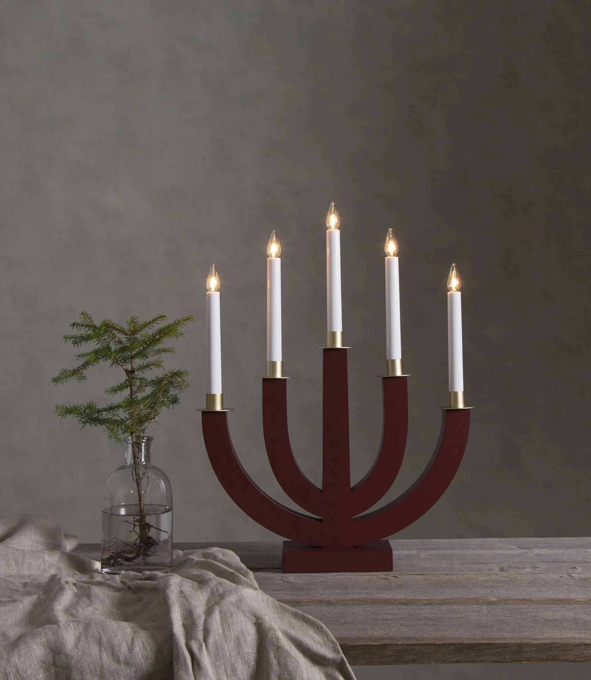 Candelabro de adviento Eli, rojo Star Trading