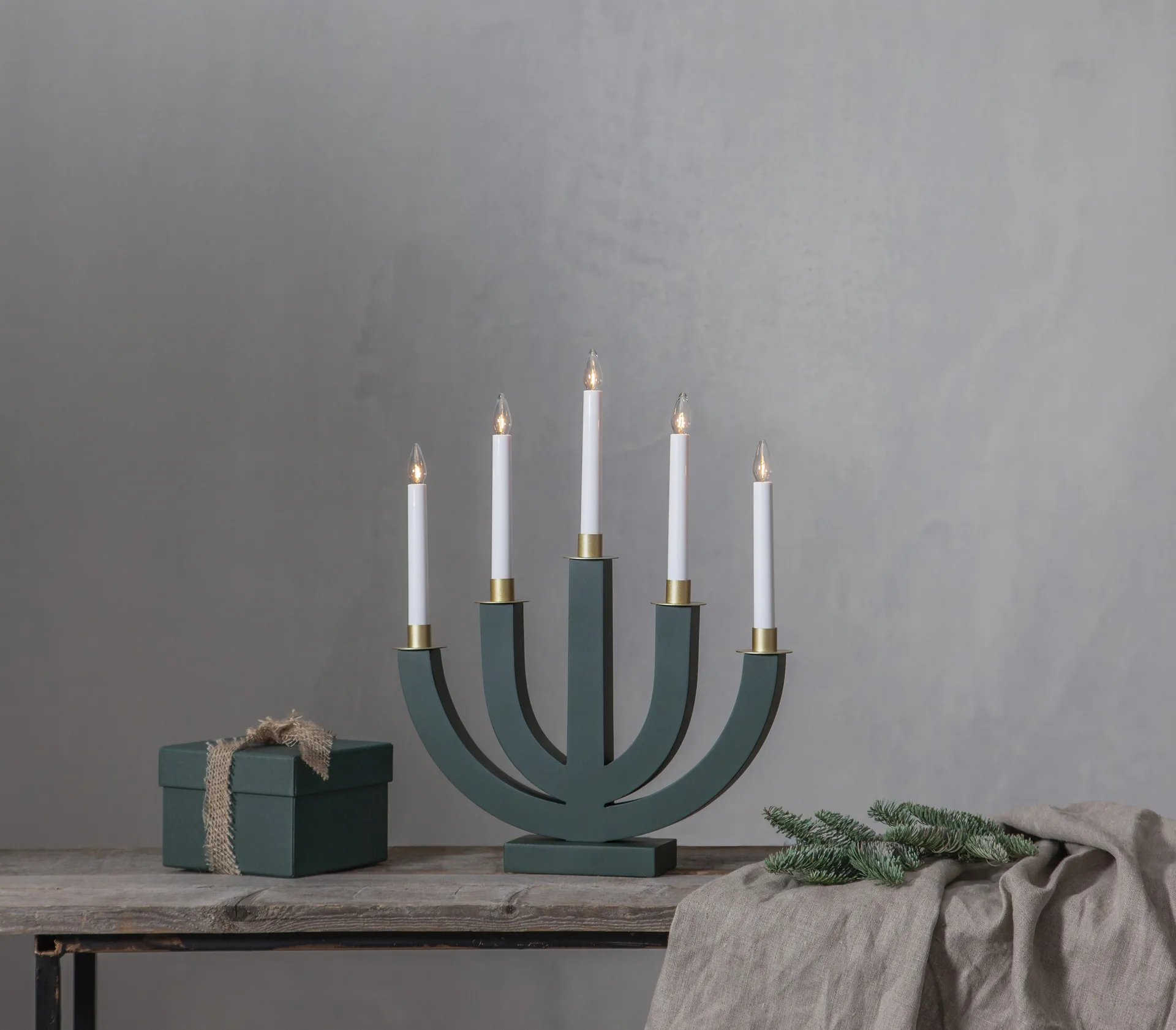 Candelabro de adviento Eli, verde Star Trading
