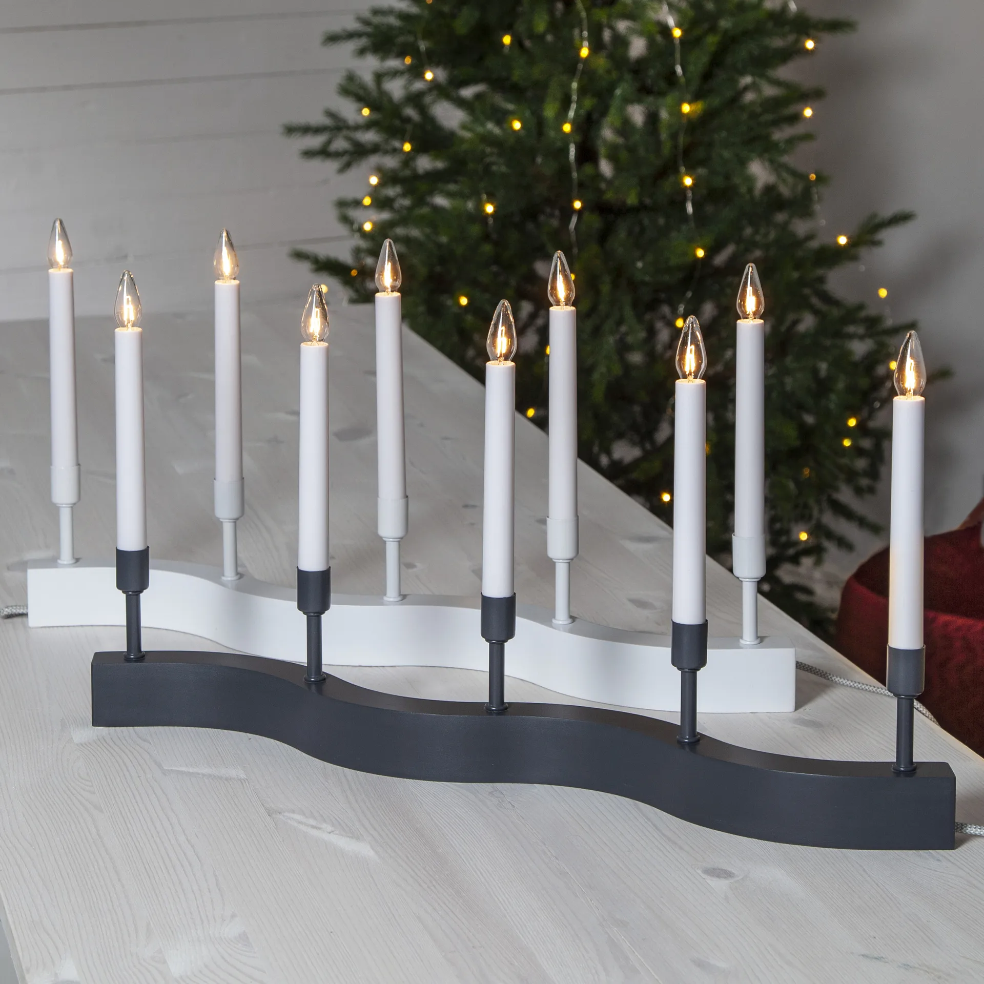 Candelabro de Adviento Flow, gris Star Trading