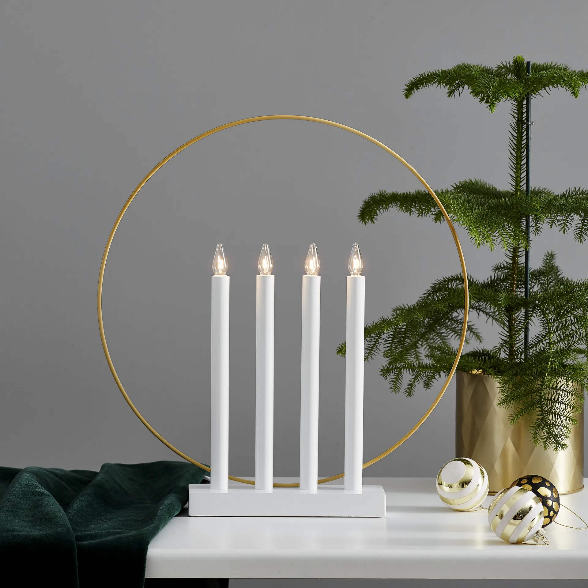 Candelabro de Adviento Glory, blanco Star Trading