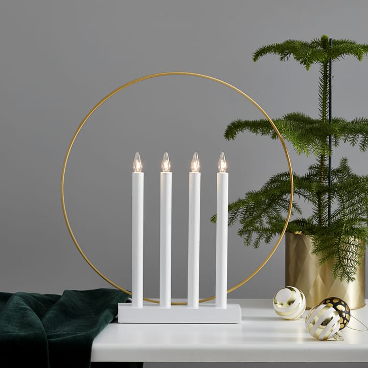 Candelabro de Adviento Glory, blanco Star Trading