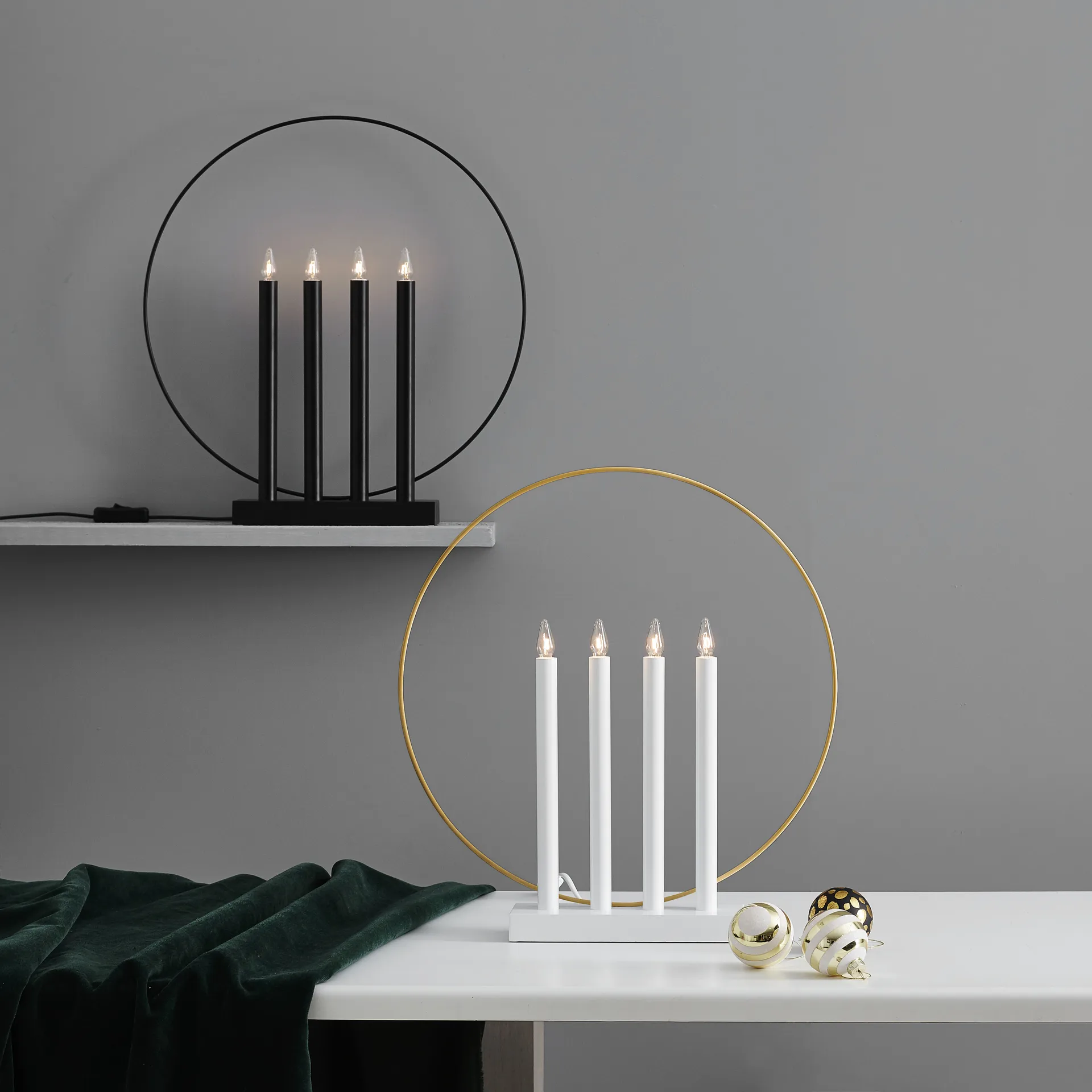 Candelabro de Adviento Glory, blanco Star Trading