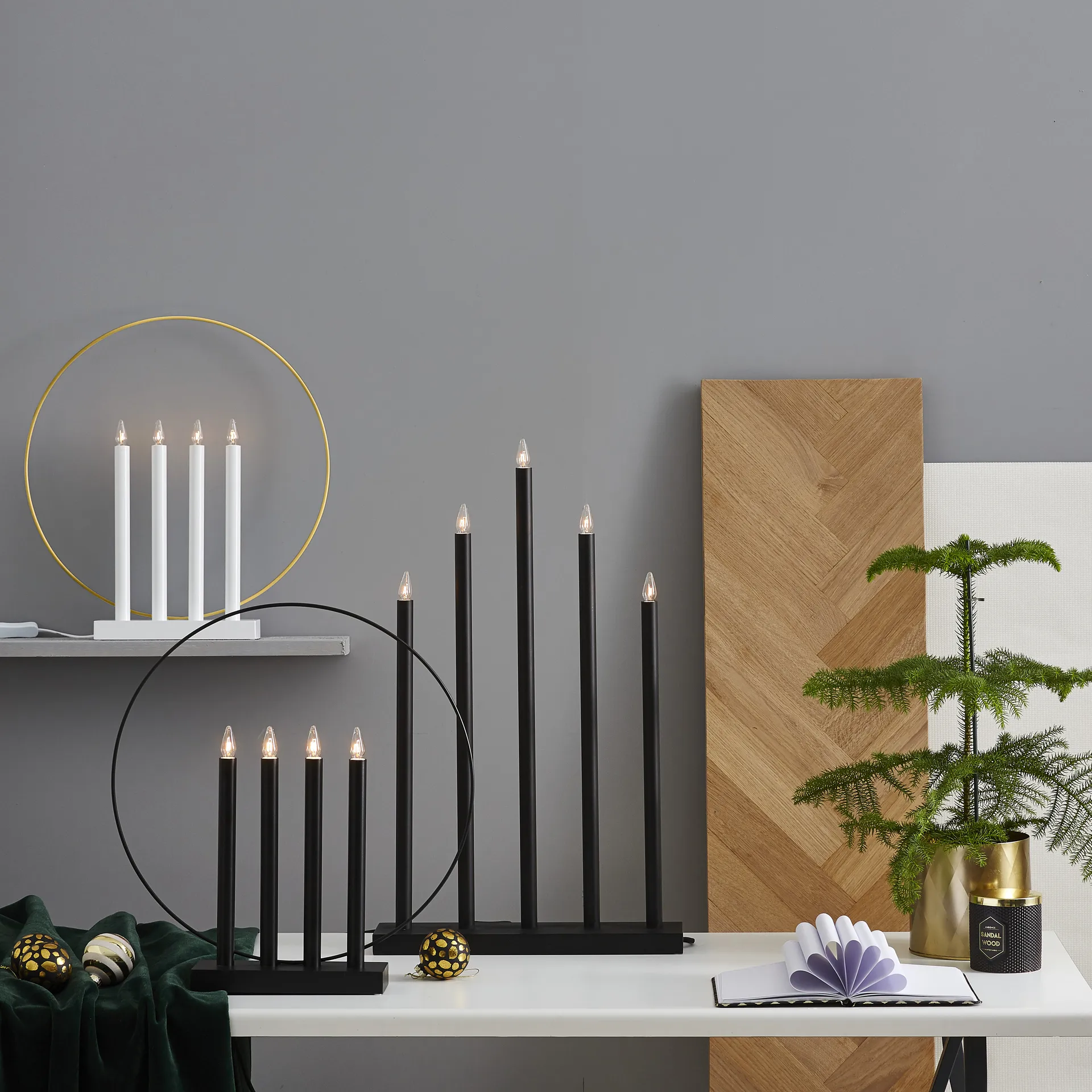 Candelabro de Adviento Glory, negro Star Trading