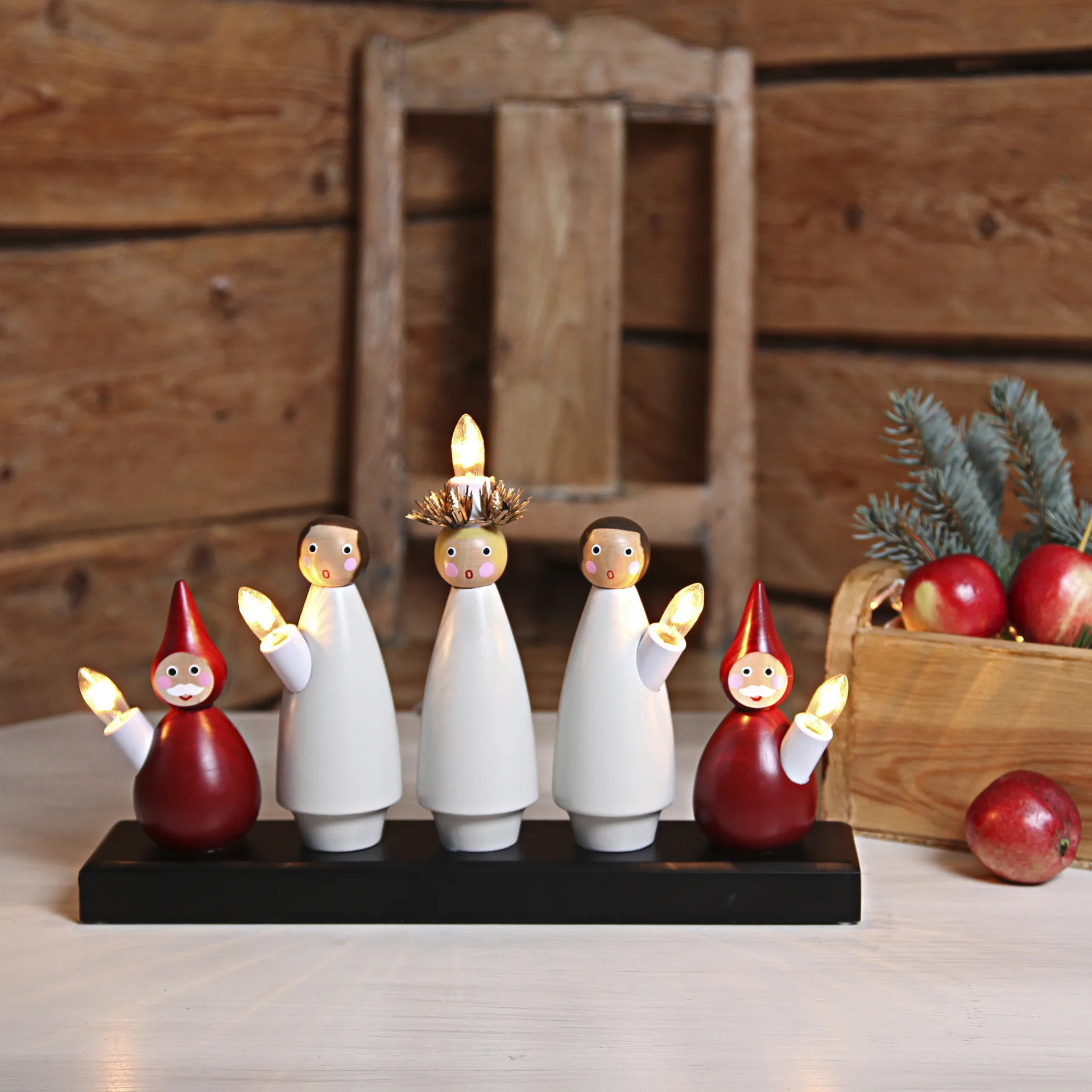 Candelabro de Adviento Lucia Choir, blanco-rojo Star Trading