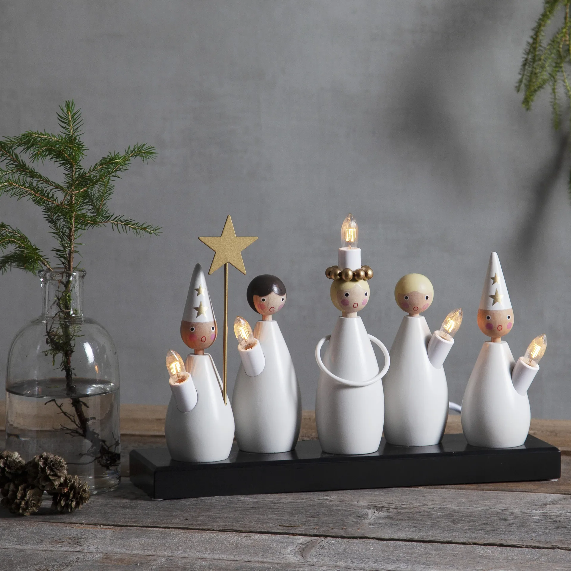 Candelabro de Adviento Lucia Choir, Blanco Star Trading